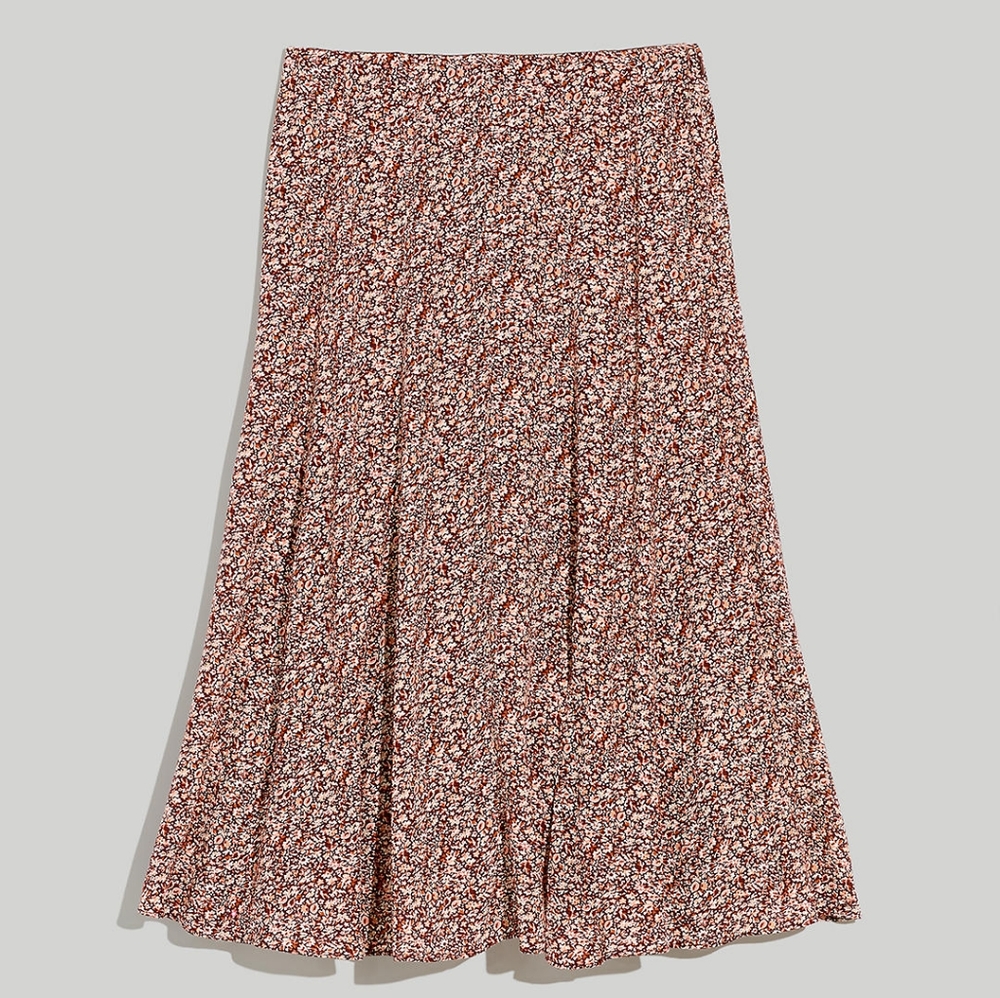 Madewell Seamed Midi Skirt in Cottage Garden
